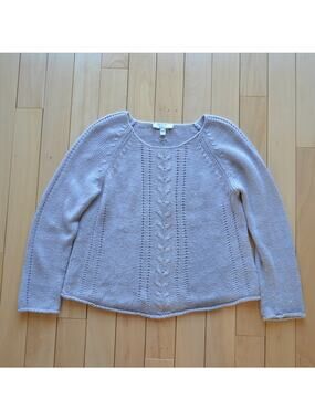 Poles Knit Scoop Neck Sweater Size Medium Gray
